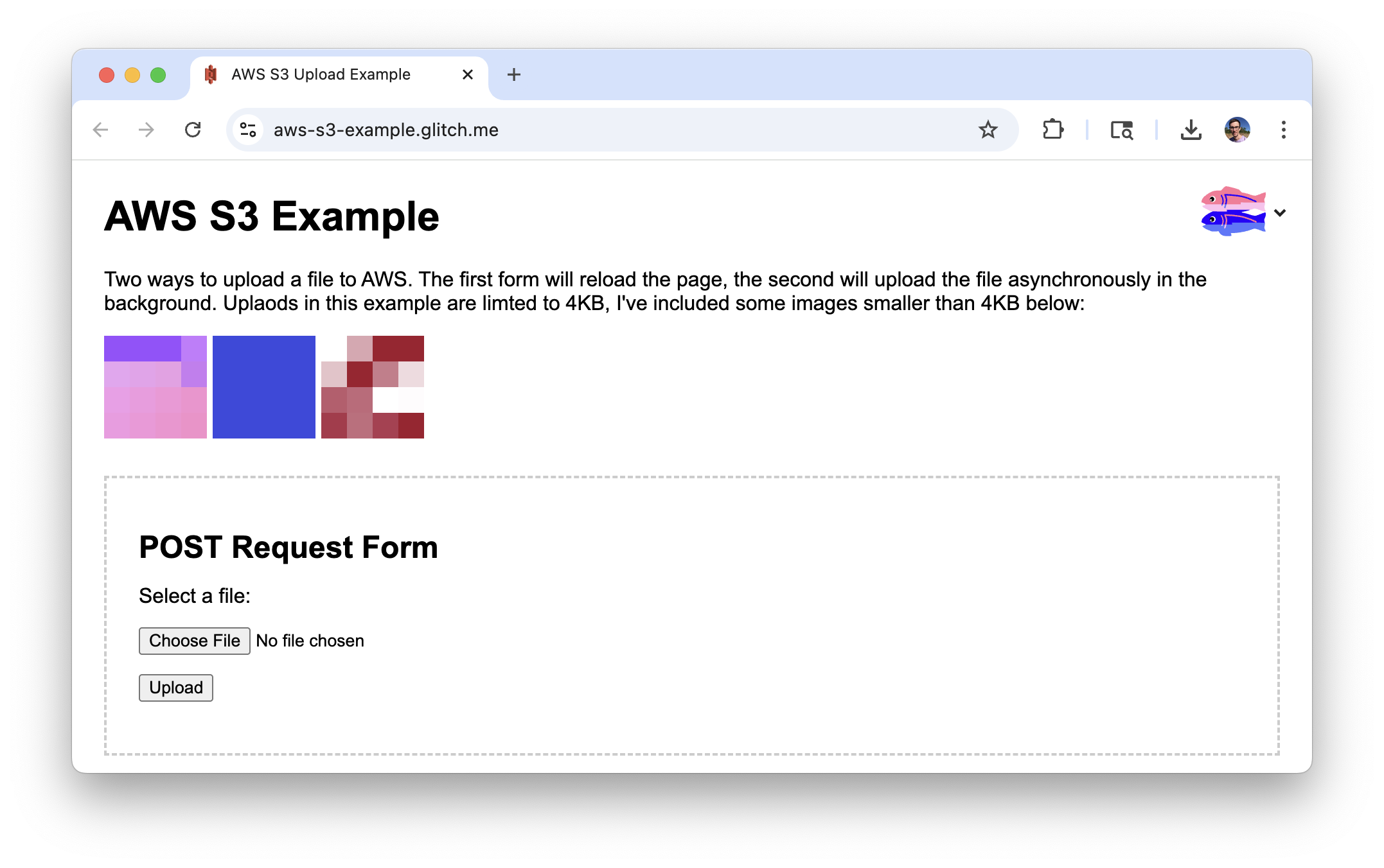 A screenshot of the app
