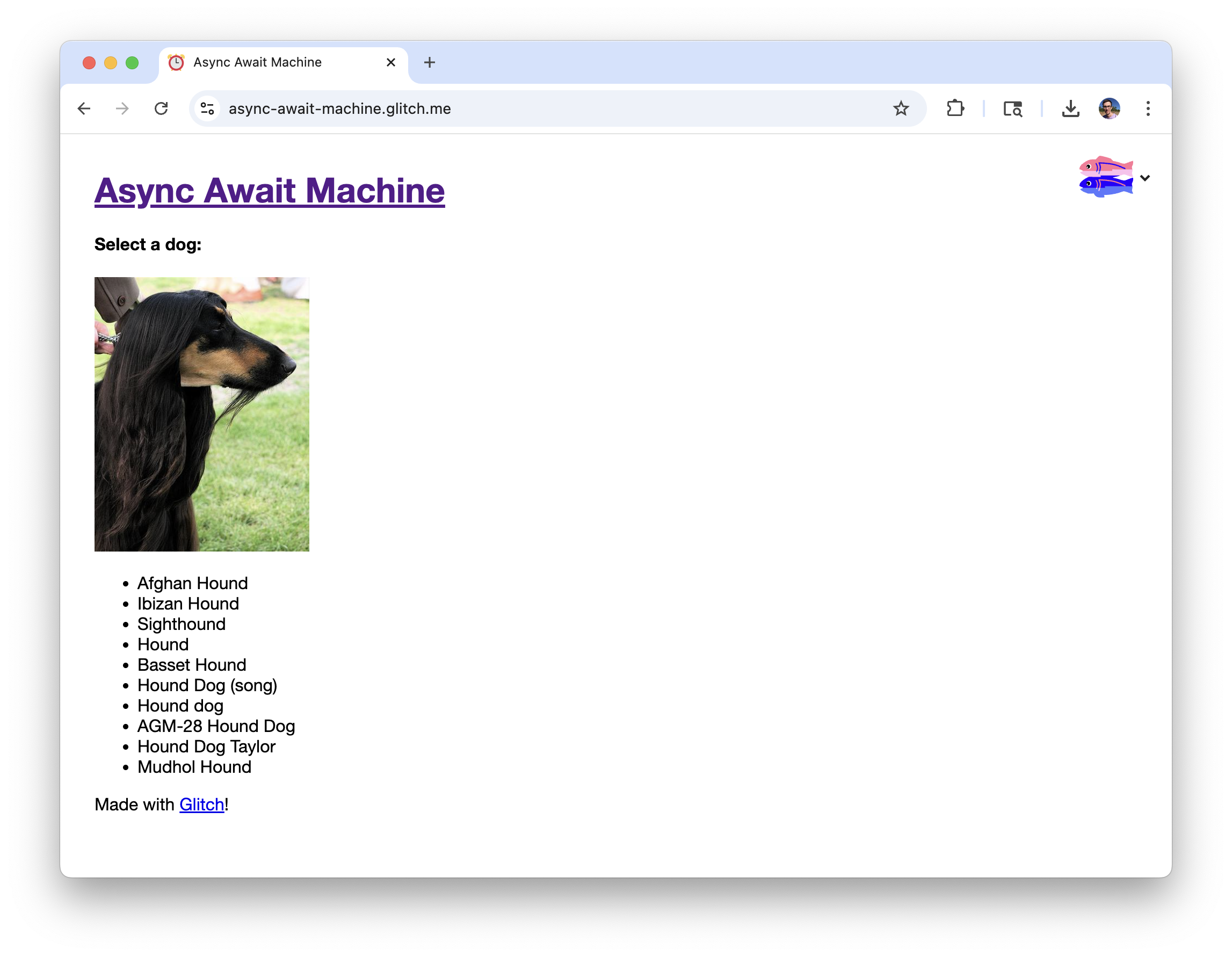 A screenshot of the app.