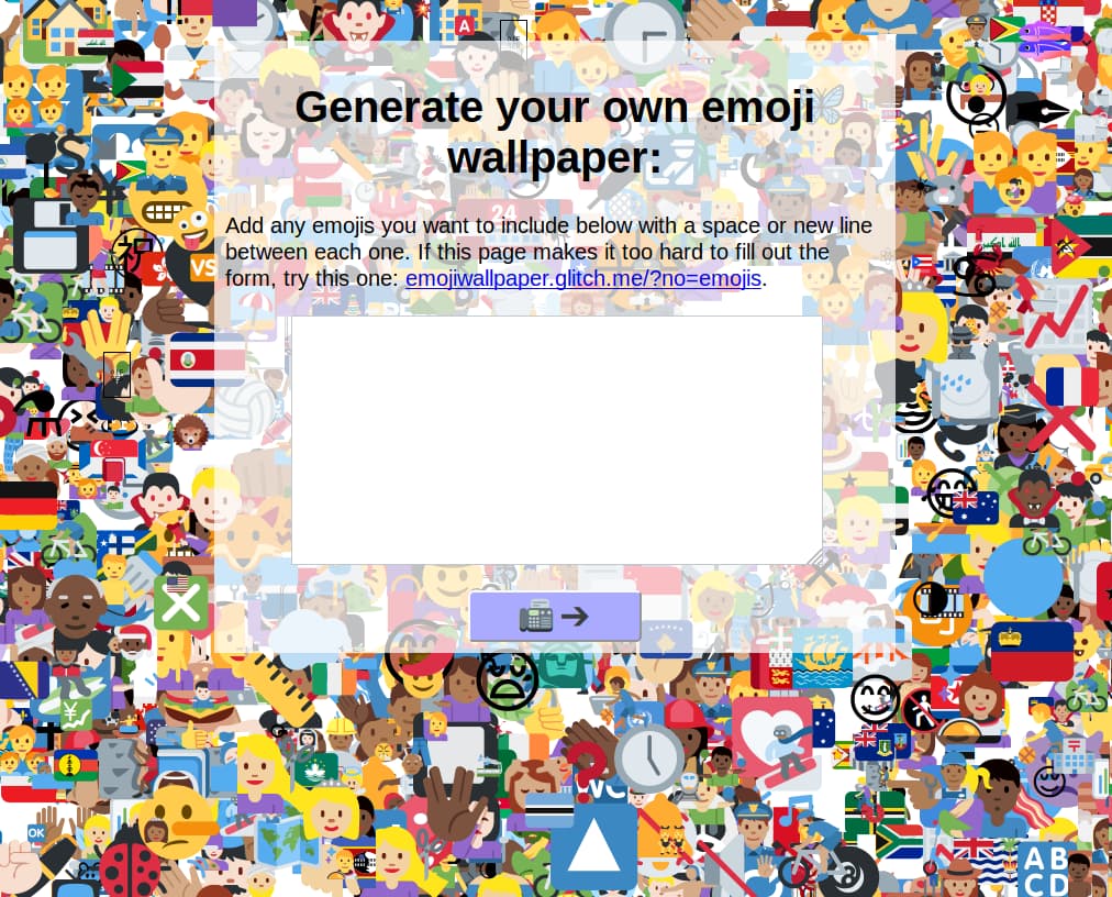 A screenshot of the default wallpaper with all emojis on Windows