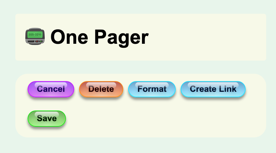 A screenshot of the One Pager app