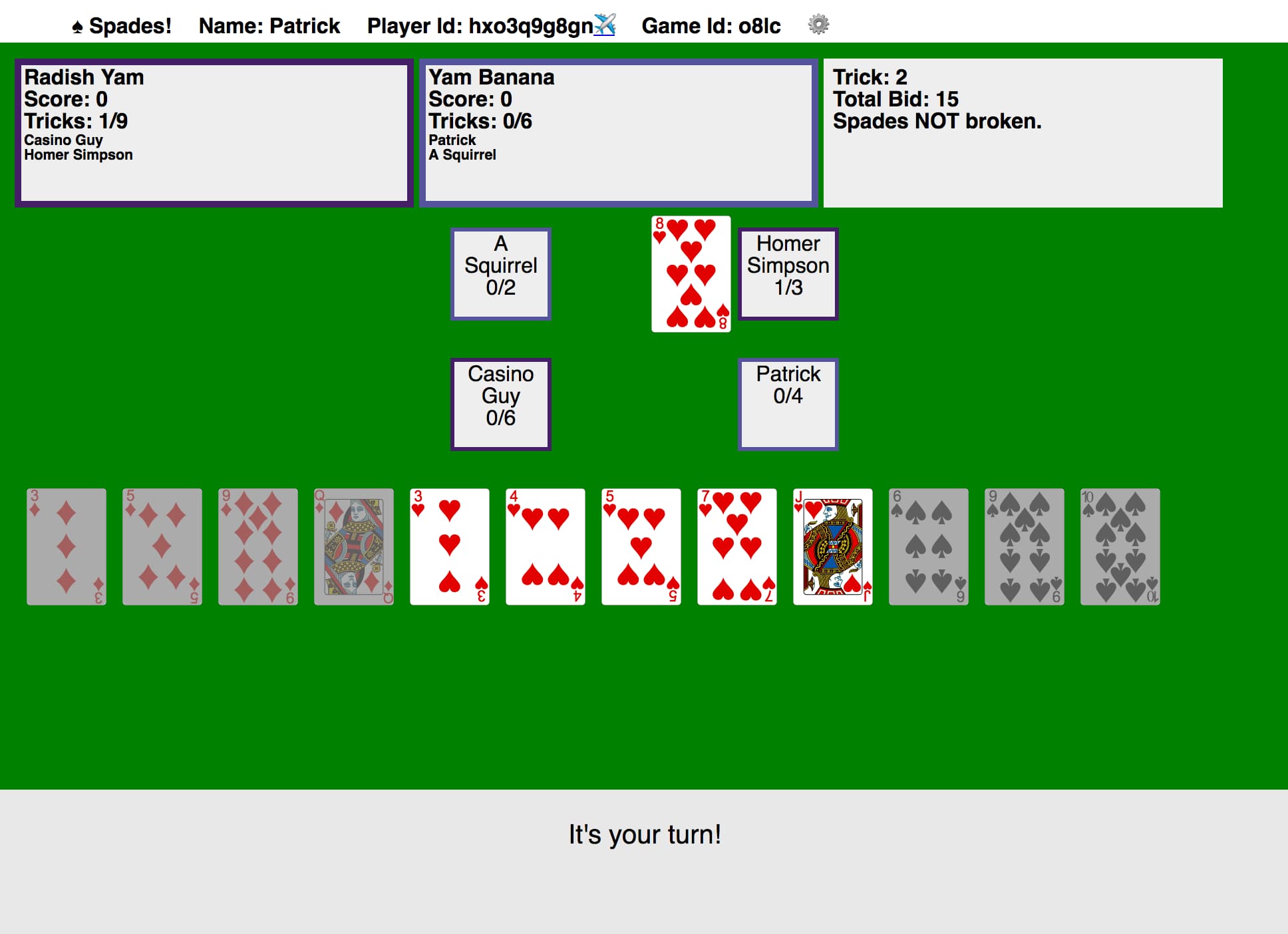 A screenshot of a prototype interface for the game